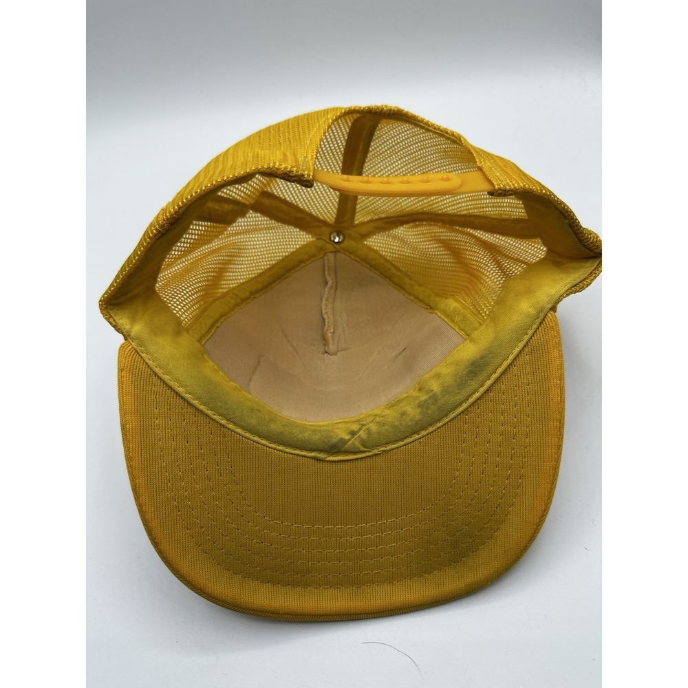 VTG ZEBCO Mesh Trucker Hat Yellow White Snapback Fishing Cap - Picture 5 of 10